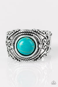 Paparazzi VINTAGE VAULT "Stand Your Ground" Blue Ring Paparazzi Jewelry