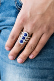 Paparazzi VINTAGE VAULT "Rio Trio" Blue Ring Paparazzi Jewelry