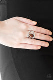 Paparazzi VINTAGE VAULT "Radiating Riches" Brown Ring Paparazzi Jewelry