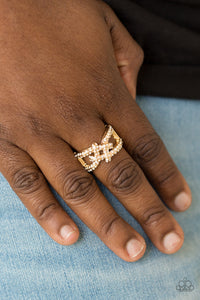 Paparazzi VINTAGE VAULT "Can Only Go UPSCALE From Here" Gold Ring Paparazzi Jewelry