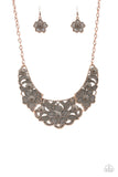 Paparazzi VINTAGE VAULT "Petunia Paradise" Copper Necklace & Earring Set Paparazzi Jewelry