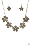 Paparazzi VINTAGE VAULT "No Common Daisy" Brass Necklace & Earring Set Paparazzi Jewelry