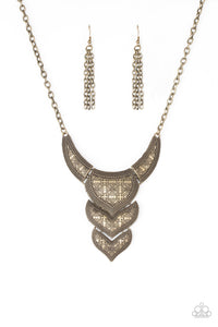 Paparazzi VINTAGE VAULT "Texas Temptress" Brass Necklace & Earring Set Paparazzi Jewelry