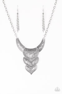 Paparazzi "Texas Temptress" Silver Necklace & Earring Set Paparazzi Jewelry