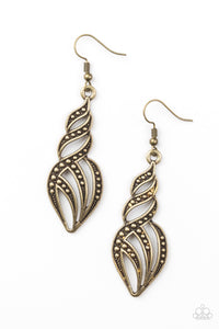 Paparazzi "Wheres The Fire?" Brass Earrings Paparazzi Jewelry