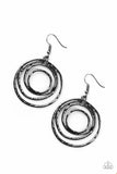 Paparazzi "Very Vertigo" Black Gunmetal Round Coil Earrings Paparazzi Jewelry