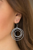 Paparazzi "Very Vertigo" Black Gunmetal Round Coil Earrings Paparazzi Jewelry