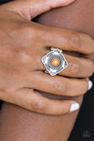 Paparazzi VINTAGE VAULT "Four Corners Fashion" Orange Ring Paparazzi Jewelry