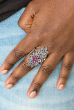 Paparazzi VINTAGE VAULT "Formal Floral" Pink Ring Paparazzi Jewelry