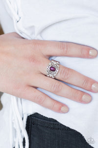 Paparazzi VINTAGE VAULT "Mod Modest" Purple Ring Paparazzi Jewelry