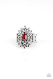 Paparazzi VINTAGE VAULT "Blooming Fireworks" Red Ring Paparazzi Jewelry