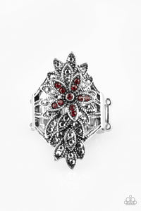 Paparazzi "Formal Floral" Red Ring Paparazzi Jewelry