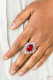 Paparazzi VINTAGE VAULT "Power Behind The Throne" Red Ring Paparazzi Jewelry
