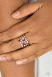 Paparazzi VINTAGE VAULT "Sparkle Showdown" Red Ring Paparazzi Jewelry