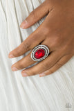 Paparazzi VINTAGE VAULT "Making History" Red Ring Paparazzi Jewelry