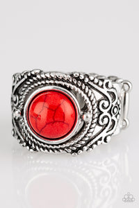 Paparazzi VINTAGE VAULT "Stand Your Ground" Red Ring Paparazzi Jewelry