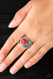 Paparazzi VINTAGE VAULT "Stand Your Ground" Red Ring Paparazzi Jewelry