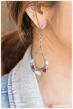 Paparazzi "Crocodile Tears - Red" earring Paparazzi Jewelry