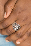 Paparazzi "Fanciful Flower Gardens" Silver Ring Paparazzi Jewelry