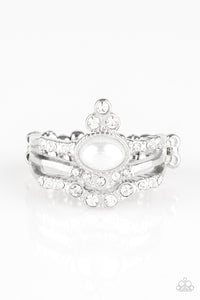 Paparazzi "Timeless Tiaras" White Ring Paparazzi Jewelry