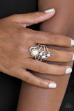 Paparazzi VINTAGE VAULT "Wanderlust Wanderer" White Ring Paparazzi Jewelry