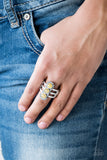 Paparazzi VINTAGE VAULT "Rio Trio" Yellow Ring Paparazzi Jewelry