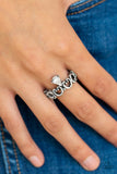 Paparazzi VINTAGE VAULT "Twinkling Tiaras" White Ring Paparazzi Jewelry