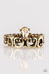 Paparazzi VINTAGE VAULT "Twinkling Tiaras" Brass Ring Paparazzi Jewelry