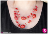 Paparazzi "Adorably Artisan" Red" Necklace & Earring Set Paparazzi Jewelry