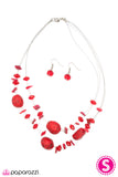 Paparazzi "Adorably Artisan" Red" Necklace & Earring Set Paparazzi Jewelry