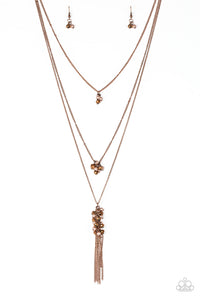 Paparazzi VINTAGE VAULT "Crystal Cruiser" Copper Necklace & Earring Set Paparazzi Jewelry