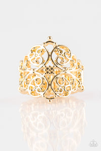 Paparazzi VINTAGE VAULT "Victorian Valor" Gold Ring Paparazzi Jewelry