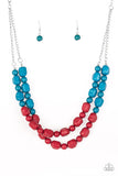 Paparazzi VINTAGE VAULT "Island Excursion" Red Necklace & Earring Set Paparazzi Jewelry