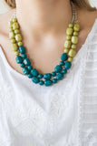 Paparazzi VINTAGE VAULT "Island Excursion" Green 021XX Necklace & Earring Set Paparazzi Jewelry