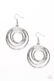 Paparazzi "Very Vertigo" Silver Hammered Round Coil Earrings Paparazzi Jewelry