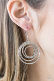 Paparazzi "Very Vertigo" Silver Hammered Round Coil Earrings Paparazzi Jewelry