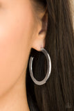 Paparazzi "Be All BRIGHT" Silver Flat Hoop Earrings Paparazzi Jewelry