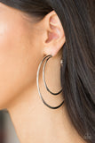 Paparazzi "Drop It Like Its HAUTE" Silver Diamond Cut Texture Hoop Earrings Paparazzi Jewelry