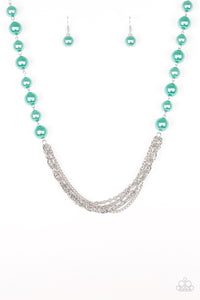 Paparazzi VINTAGE VAULT "Runaway Bridesmaid" Green Necklace & Earring Set Paparazzi Jewelry