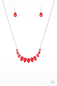 Paparazzi "Maui Majesty" Red Necklace & Earring Set Paparazzi Jewelry