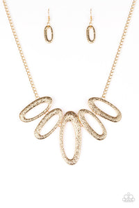 Paparazzi VINTAGE VAULT "Easy, TIGRESS!" Gold Necklace & Earring Set Paparazzi Jewelry