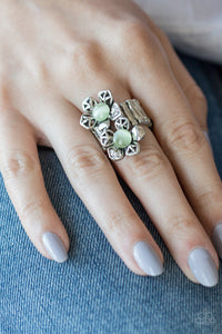 Paparazzi VINTAGE VAULT "Magnolia Mansions" Green Ring Paparazzi Jewelry