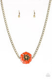 Paparazzi "Hibiscus Hula" Orange Necklace & Earring Set Paparazzi Jewelry