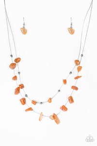 Paparazzi "Pebble Posh" Orange Necklace & Earring Set Paparazzi Jewelry