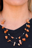 Paparazzi "Pebble Posh" Orange Necklace & Earring Set Paparazzi Jewelry