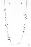 Paparazzi VINTAGE VAULT "The GLOW-est Of The GLOW" Brown Necklace & Earring Set Paparazzi Jewelry