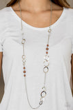 Paparazzi VINTAGE VAULT "The GLOW-est Of The GLOW" Brown Necklace & Earring Set Paparazzi Jewelry