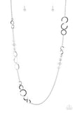 Paparazzi VINTAGE VAULT "The GLOW-est Of The GLOW" Silver Necklace & Earring Set Paparazzi Jewelry