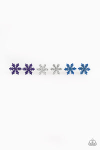 Girl's Starlet Shimmer Christmas Multi Snowflake Set of 5 Post Earrings Paparazzi Jewelry