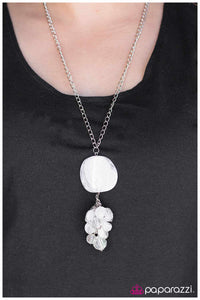 Paparazzi "All Aglow" White Necklace & Earring Set Paparazzi Jewelry